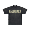 Balenciaga Tape Type Medium Fit T-shirt Black Faded