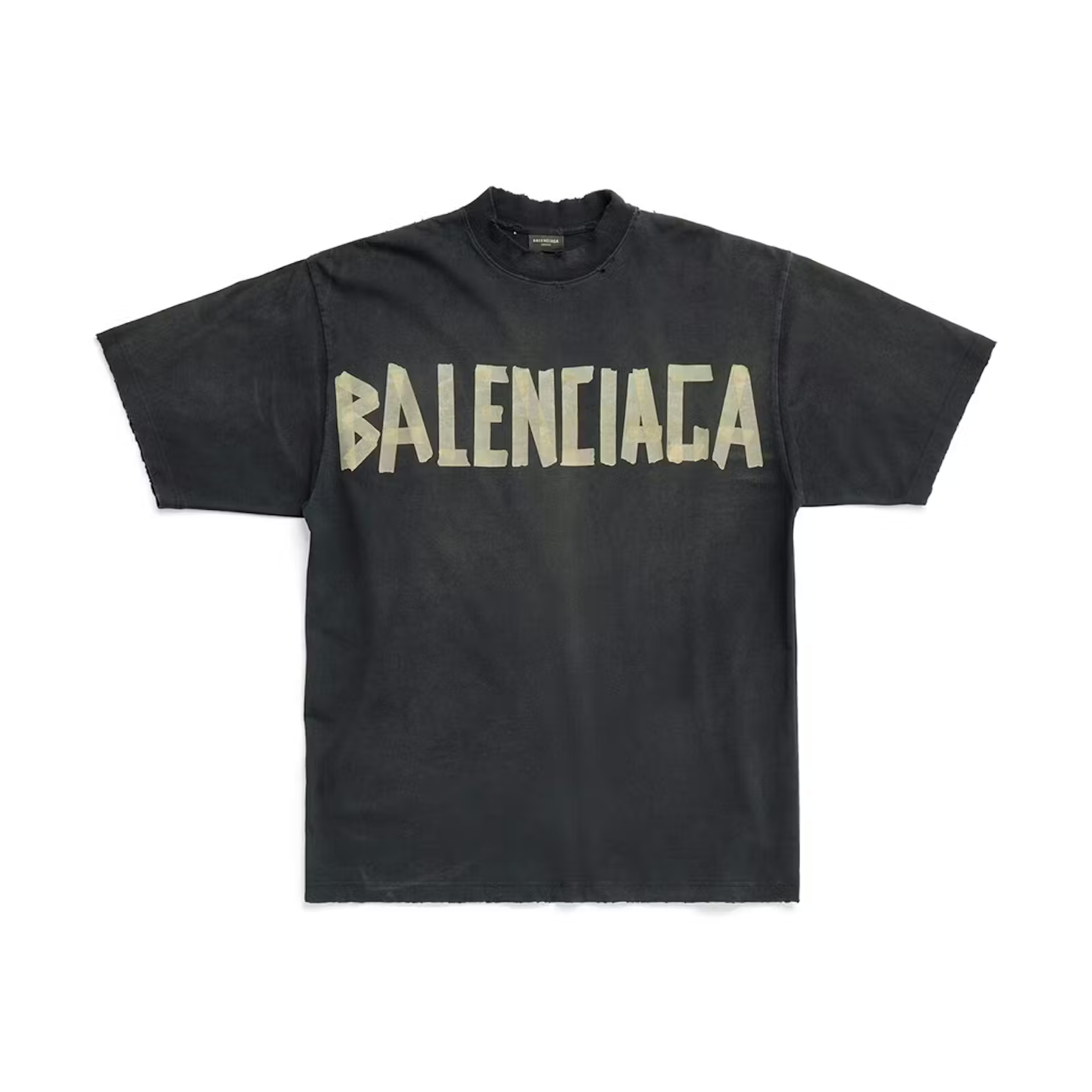 Balenciaga Tape Type Medium Fit T-shirt Black Faded