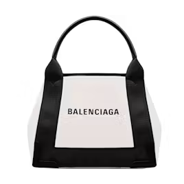 Balenciaga Navy Cabas Tote Bag XS Light Beige/Black