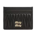 Miu Miu Matelasse Nappa Leather Card Holder Black