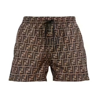 Fendi FF Motif Swim Shorts Brown