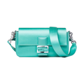 Tiffany x FENDI Medium Baguette in Tiffany Blue Silk Satin, Silver and Enamel