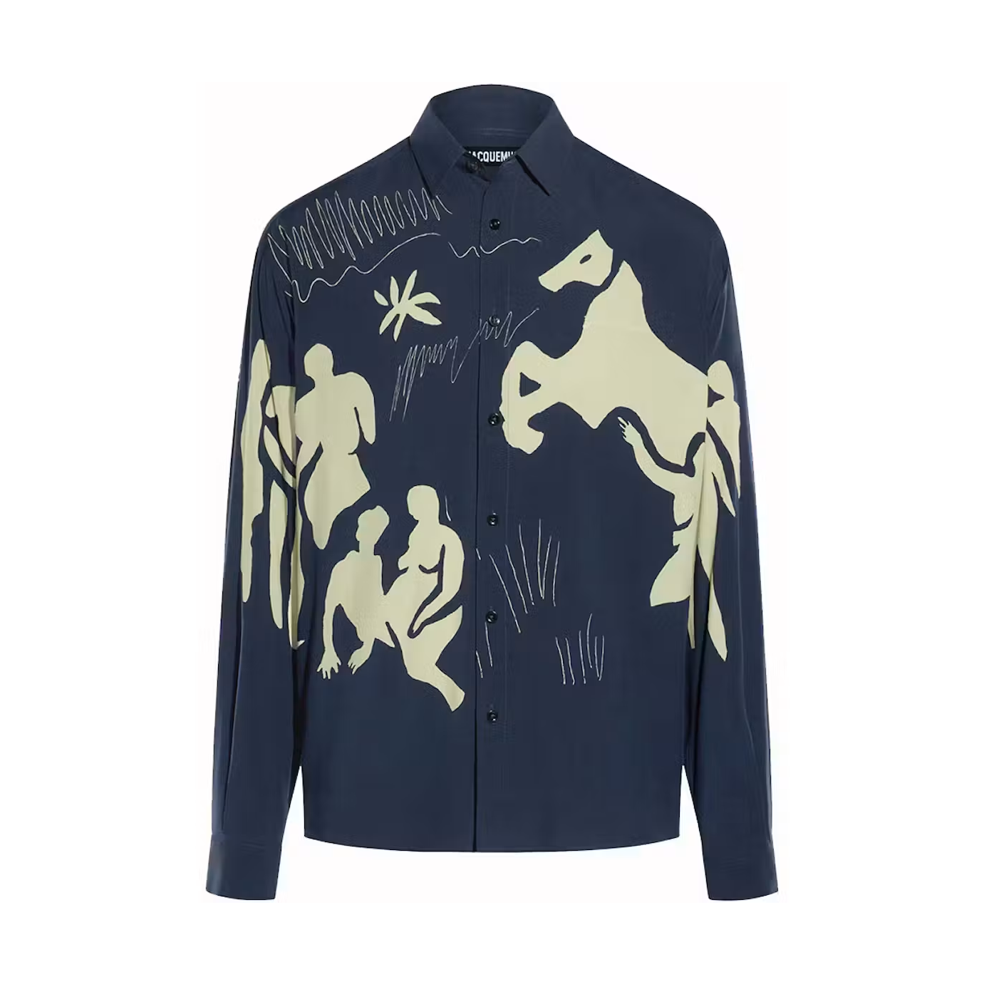Jacquemus La Chemise Simon Print Horse Scene Navy