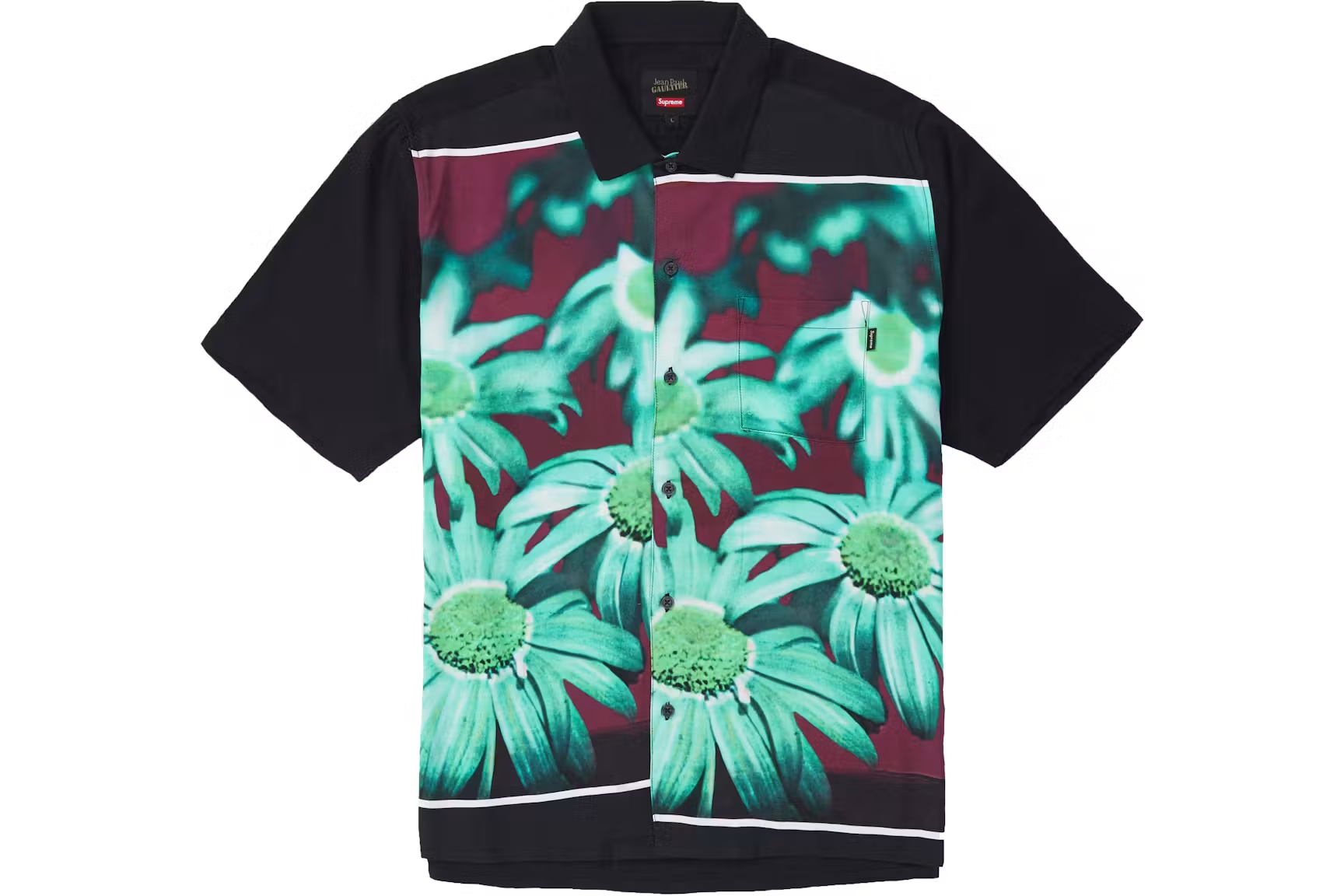 Supreme Jean Paul Gaultier Flower Power Rayon Shirt Black