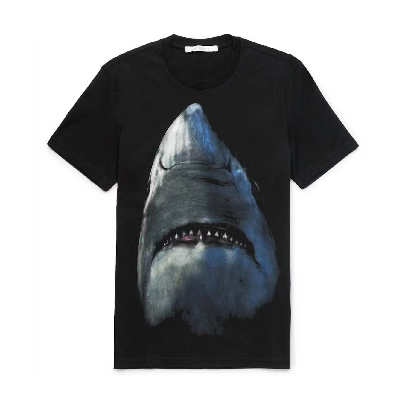 Givenchy Shark Print Cotton Jersey T-Shirt Black