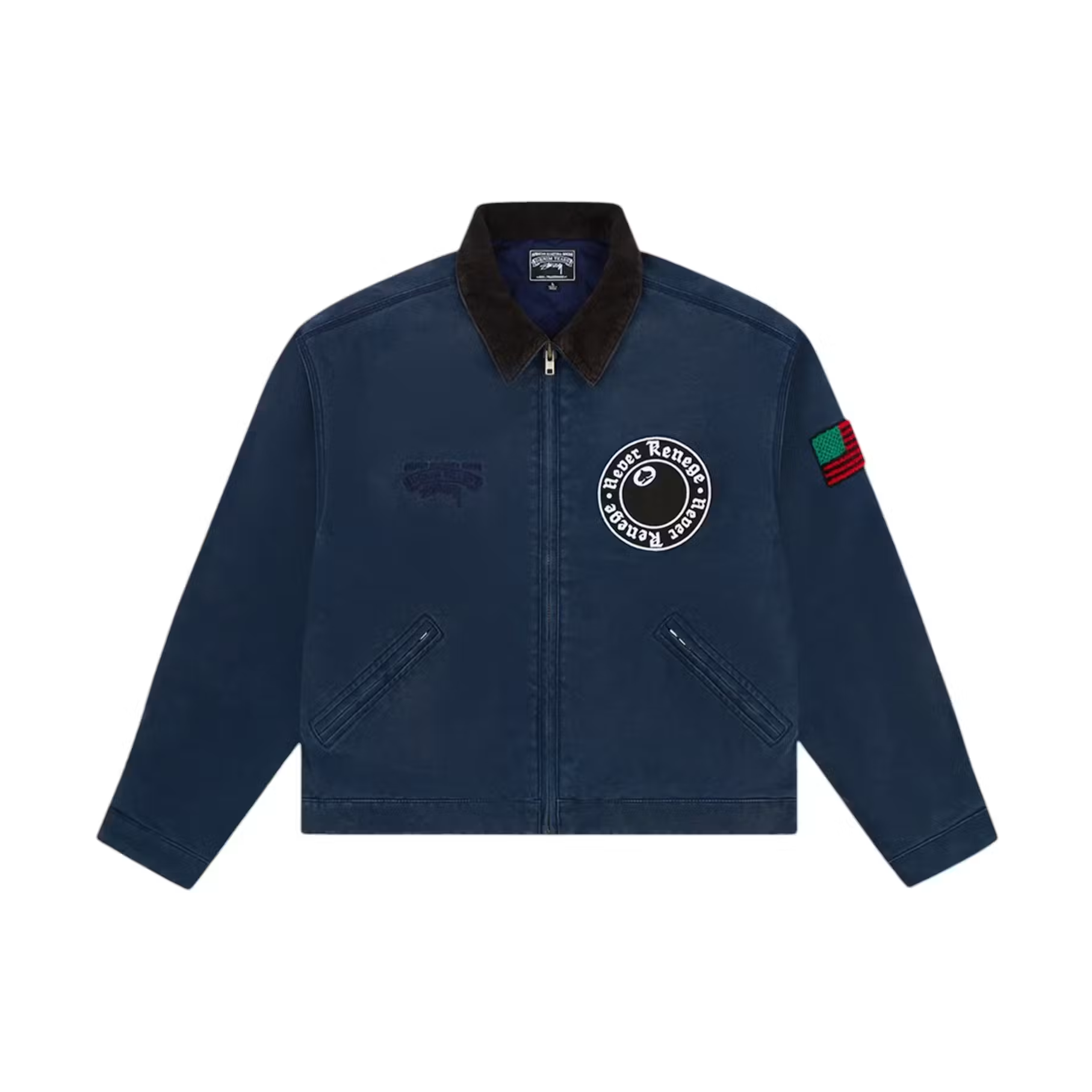 Denim Tears x Stussy Never Renege Canvas Work Jacket Navy/Black
