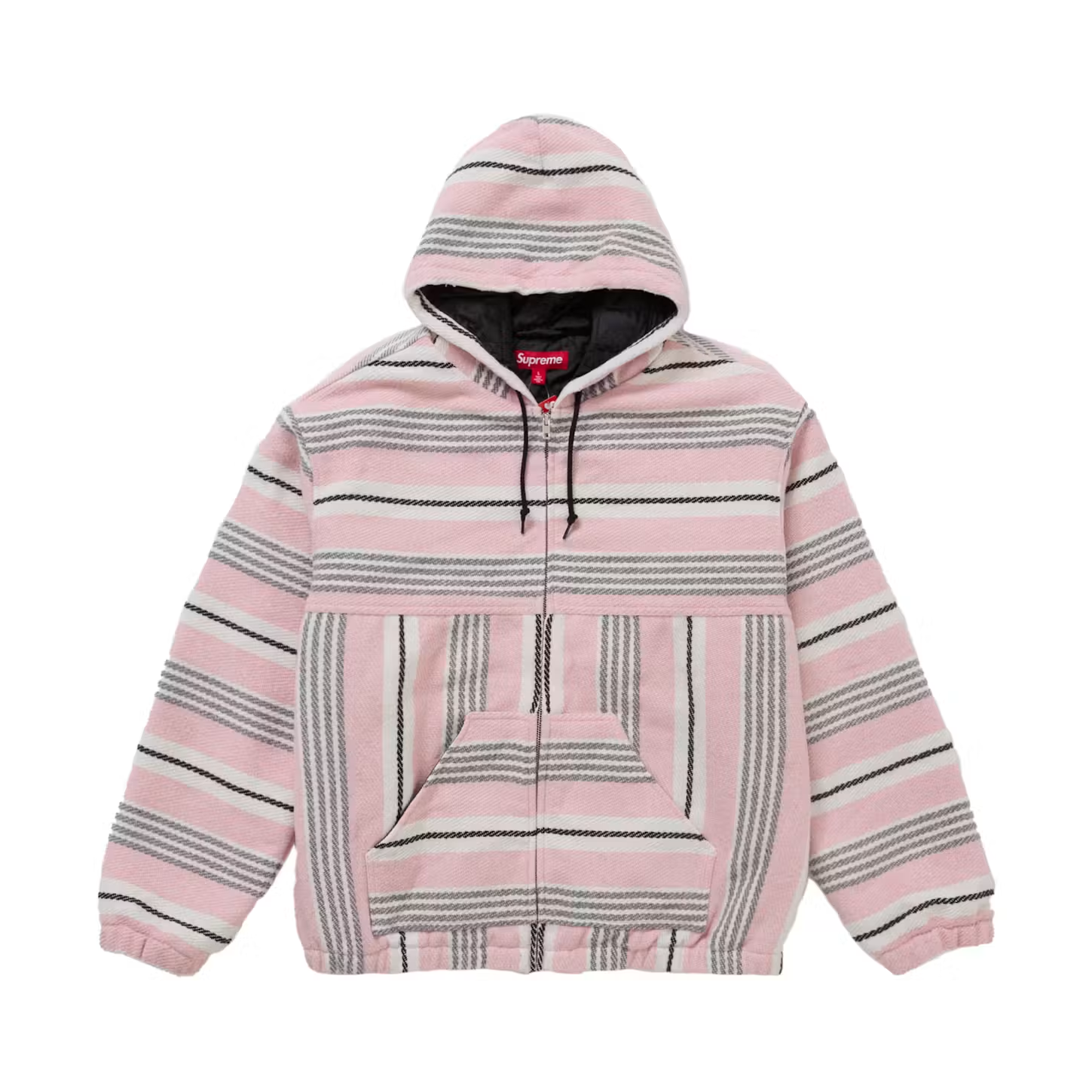 Supreme Woven Stripe Hooded Jacket Pink