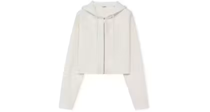 LOEWE Anagram Zip-Up Hoodie In Wool White