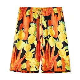 LOEWE Cactus Print Silk Drawstring Shorts