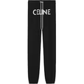 Celine Track Pants In Cotton Fleece Black/White