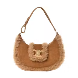 Celine Suede Calfskin and Shearling Medium Ava