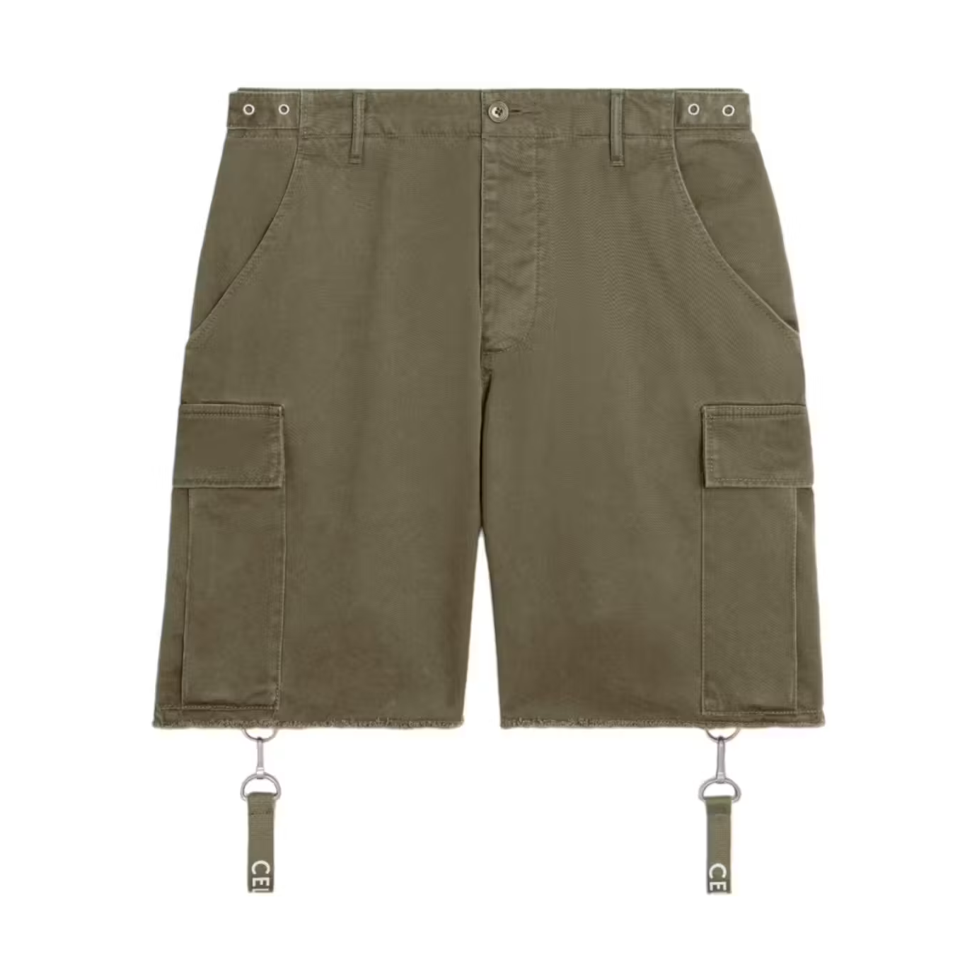 Celine Celine Straps in Cotton Shorts Green