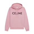 Celine Loose Cotton Sweatshirt Light Rose/Black