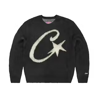 Corteiz C Star Mohair Knit Sweater Black