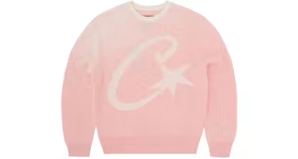 Corteiz C Star Gradient Mohair Knit Sweater Pink