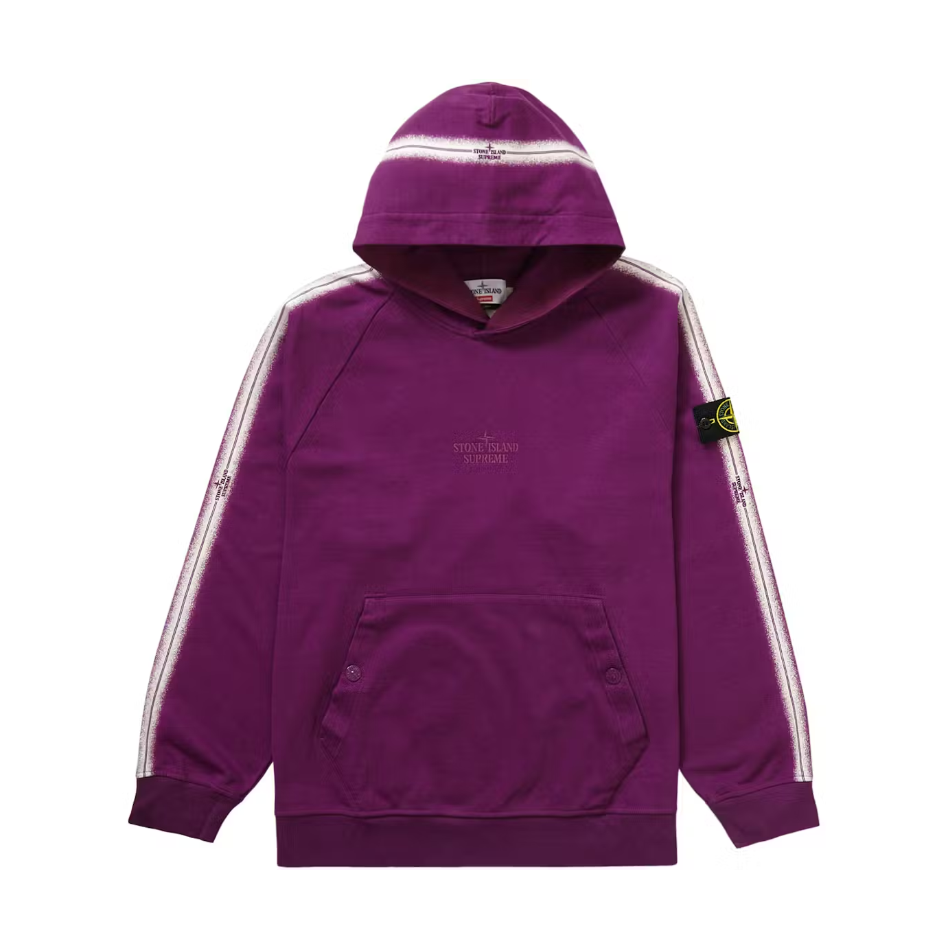 Supreme Stone Island Stripe Hooded Sweatshirt Purple