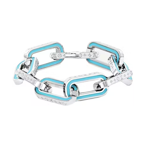 Louis Vuitton LV Monogram Links Chain Bracelet Silver
