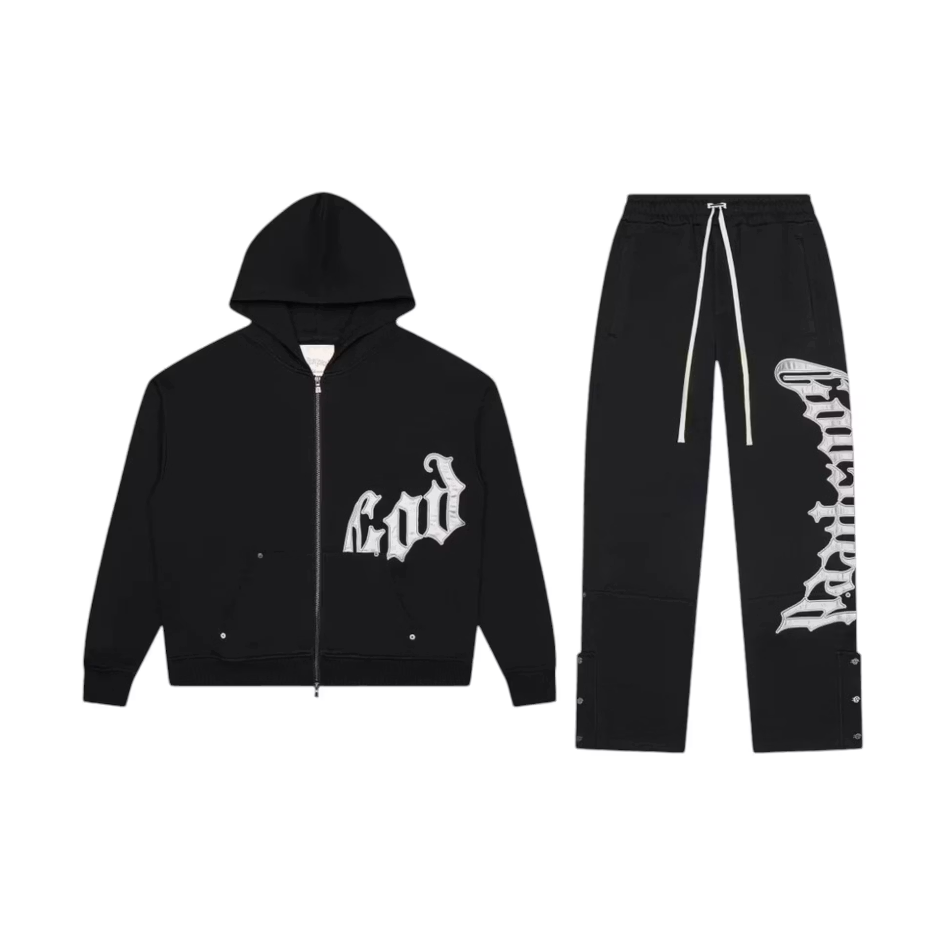 Godspeed OG Logo V2 Sweatsuit Black/Silver Satin