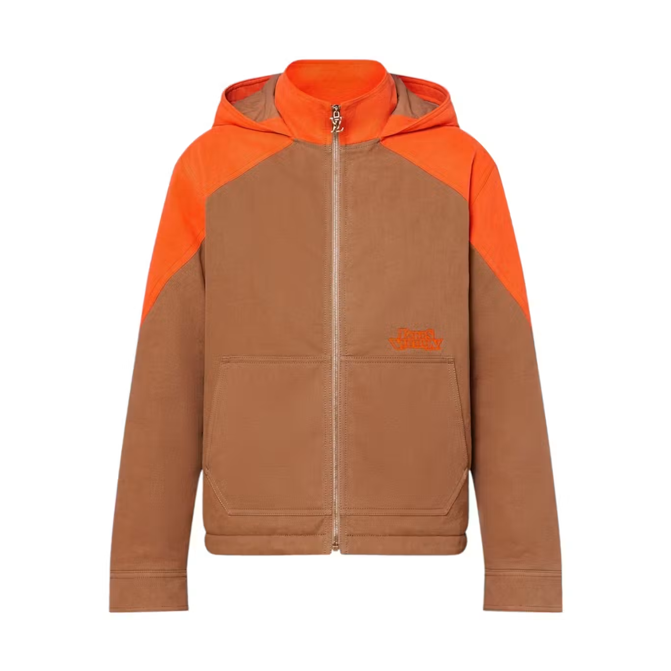 Louis Vuitton Hooded Padded Denim Jacket Orange/Brown