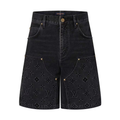 Louis Vuitton Monogram Workwear Denim Shorts Black