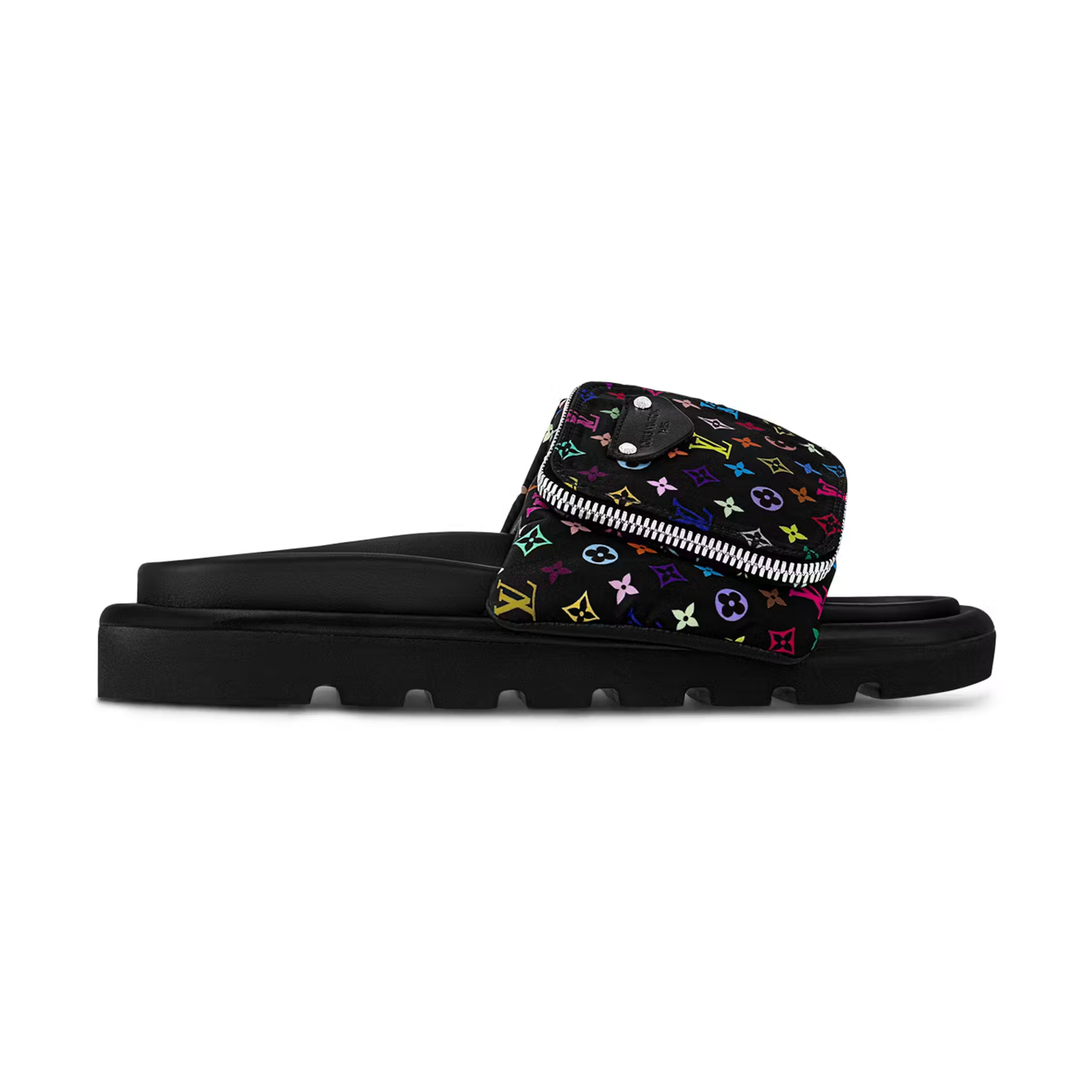 Louis Vuitton Pool Pillow Flat Comfort Mule Takashi Murakami Black