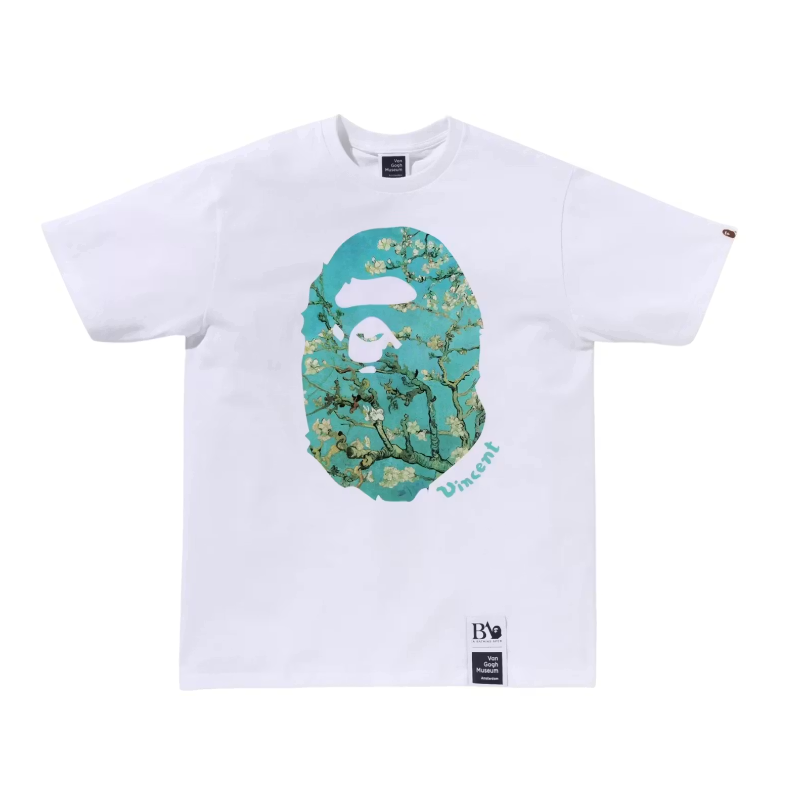 BAPE x Van Gogh Museum Ape Head Canvas Art VI Tee White