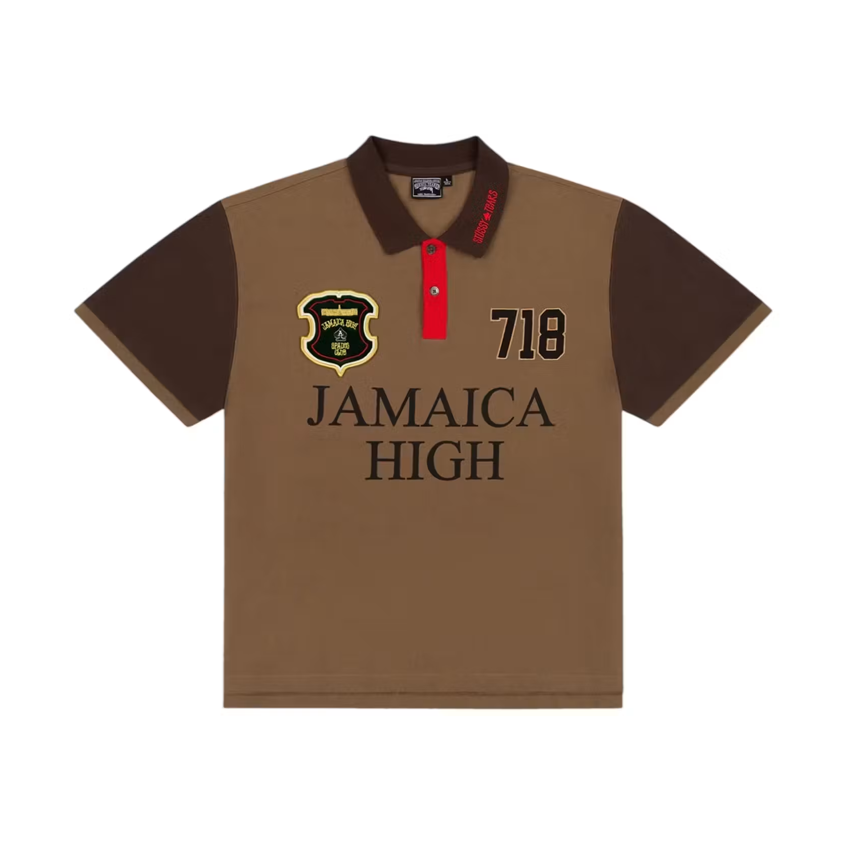 Denim Tears x Stussy Spades Team Polo Brown
