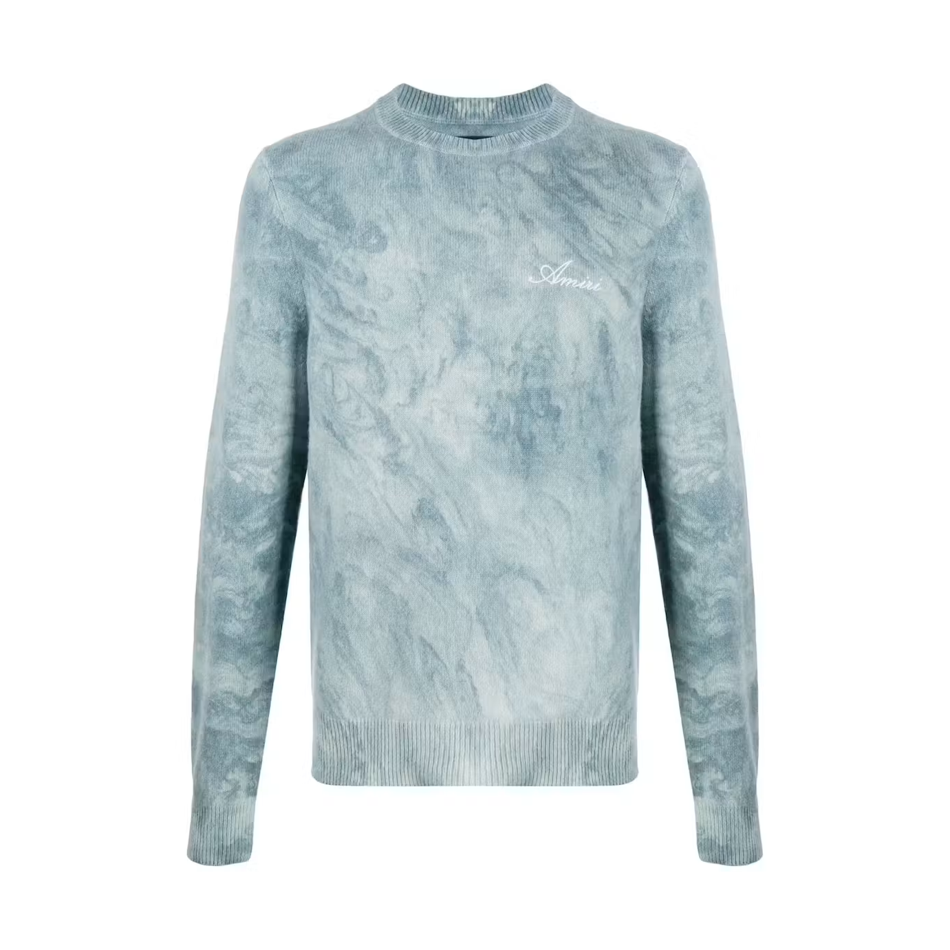 AMIRI Marbled Effect Cashmere Sweater Blue