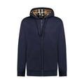 Burberry Hove Check Embroidery Logo Zip Hoodie Navy
