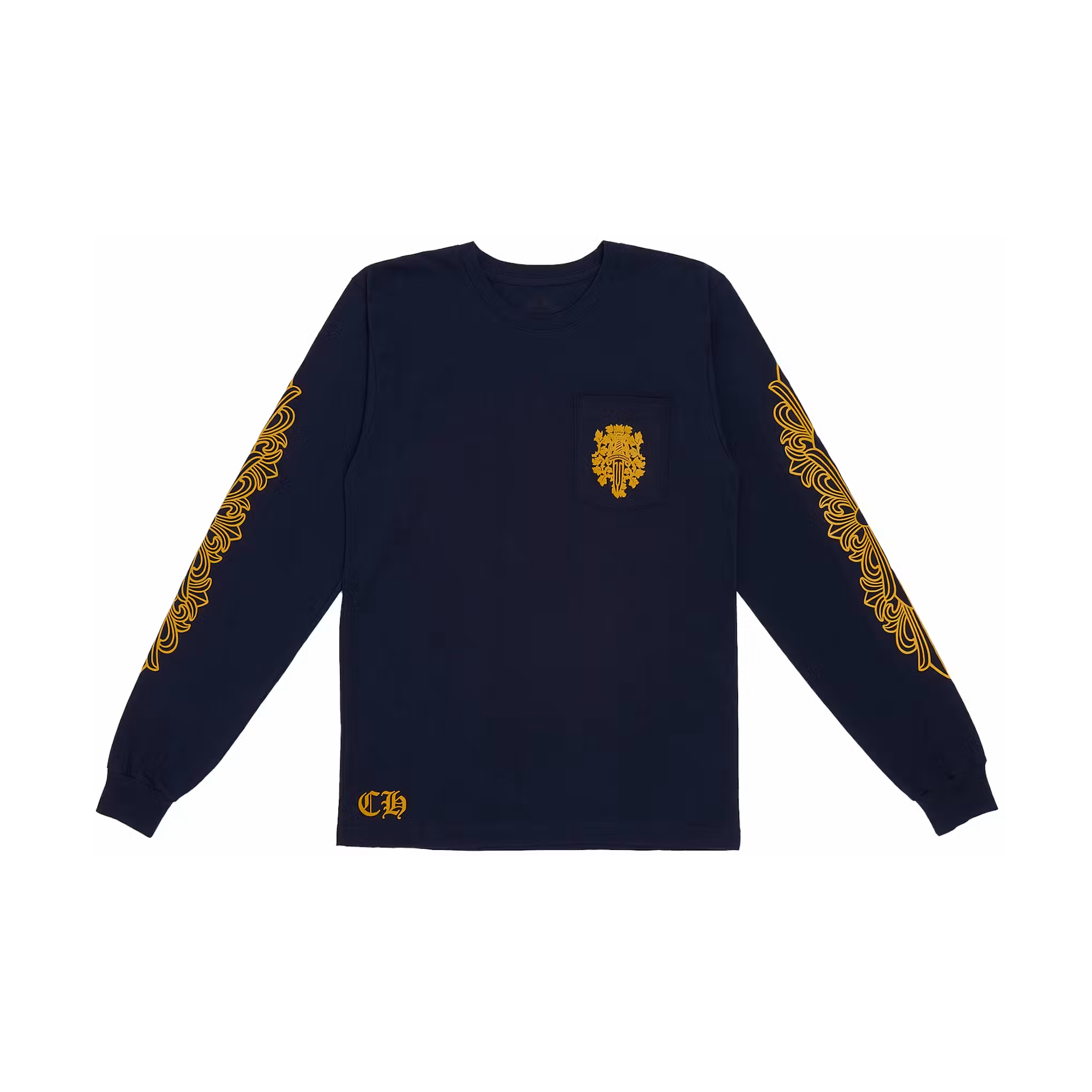 Chrome Hearts V89 Dagger L/S T-shirt Navy/Yellow