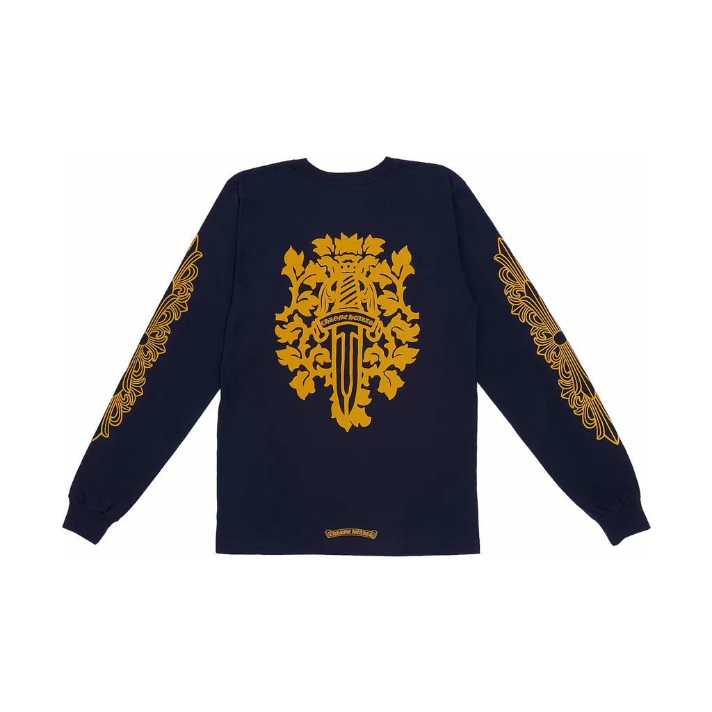 Chrome Hearts V89 Dagger L/S T-shirt Navy/Yellow