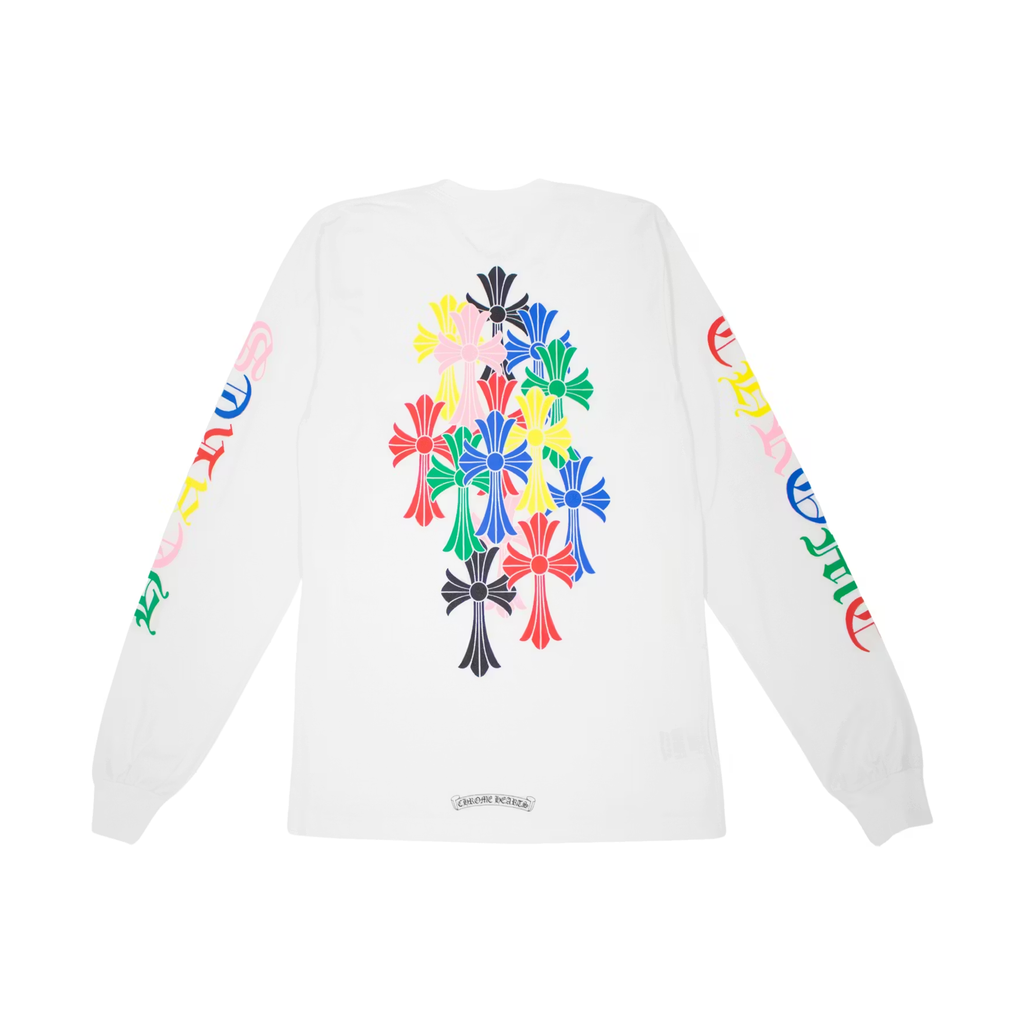 Chrome Hearts Multi Color Cross Cemetery L/S T-shirt White