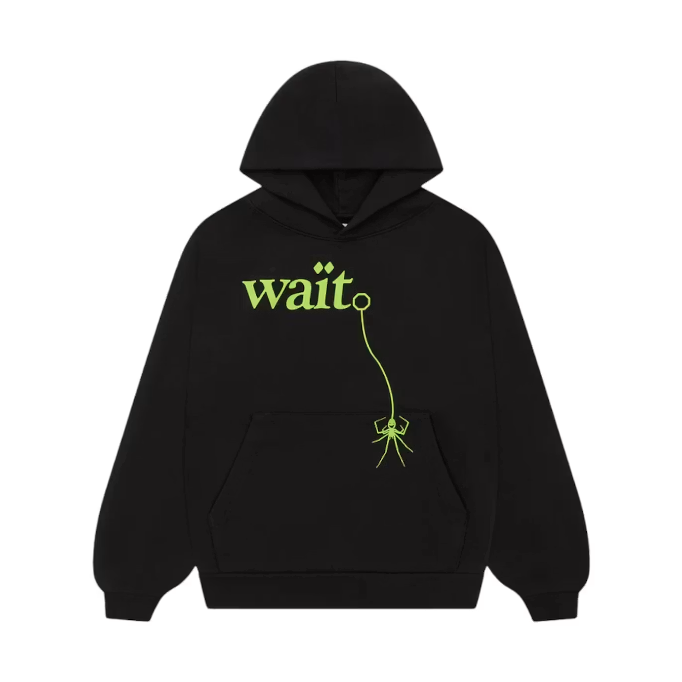 Sp5der Wait Hoodie Black