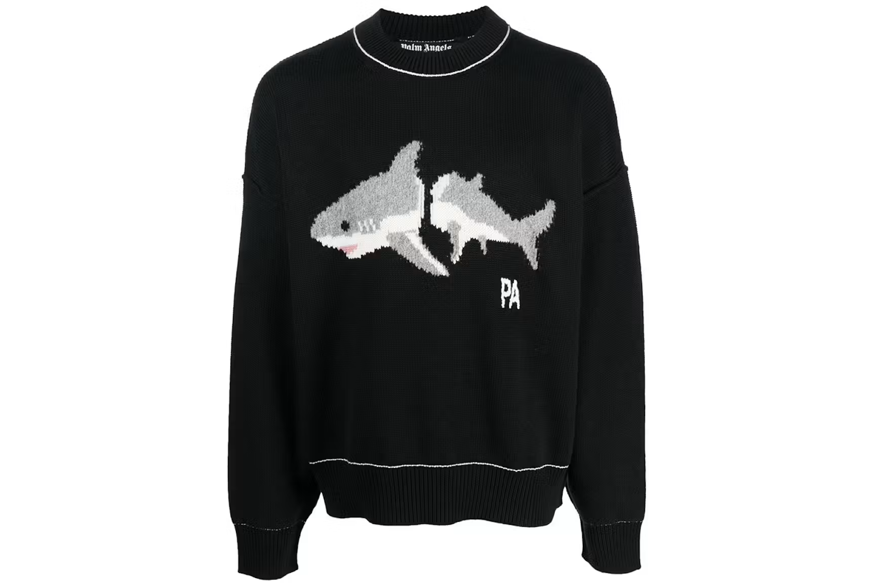 Palm Angels Shark Wool Knit Sweater Black/Grey