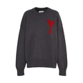 Ami Paris Ami De Coeur Sweater Dark Grey