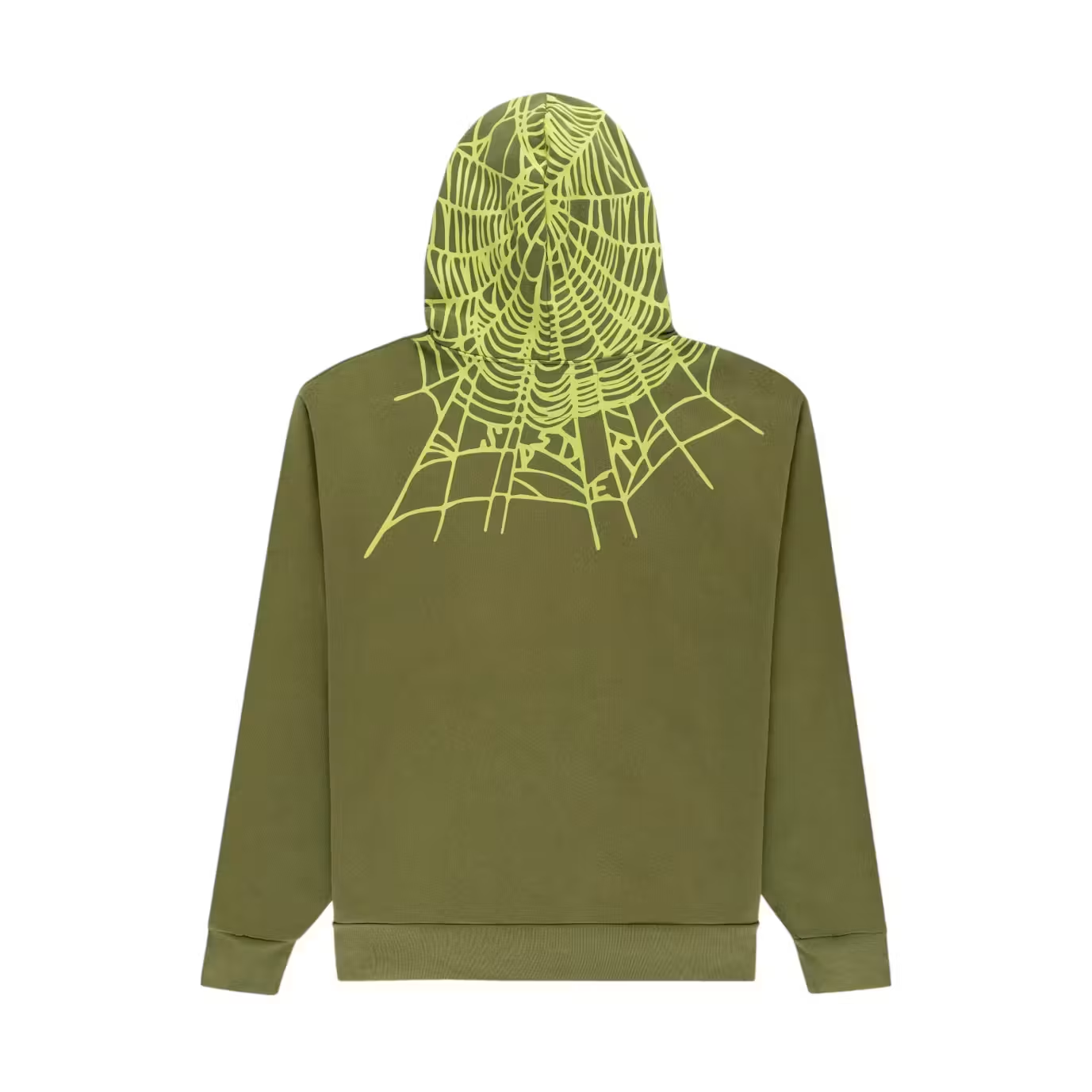 Sp5der Heavy Web Hoodie Olive