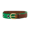 Denim Tears x Stussy Spade Needlepoint Belt Green/Brown