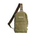 Supreme Fat Tip Jacquard Denim Sling Bag Olive