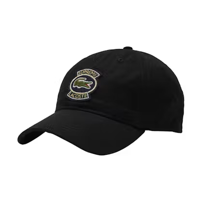Supreme LACOSTE Twill 6-Panel Black