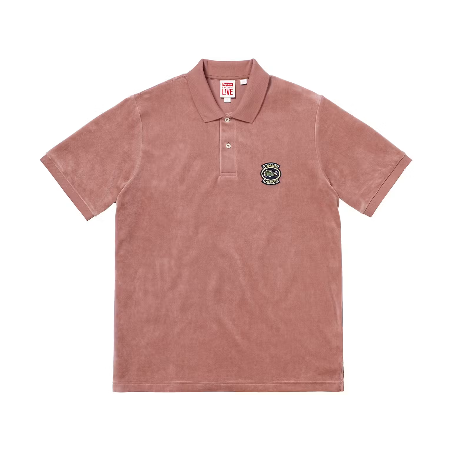 Supreme LACOSTE Velour Polo Light Maroon