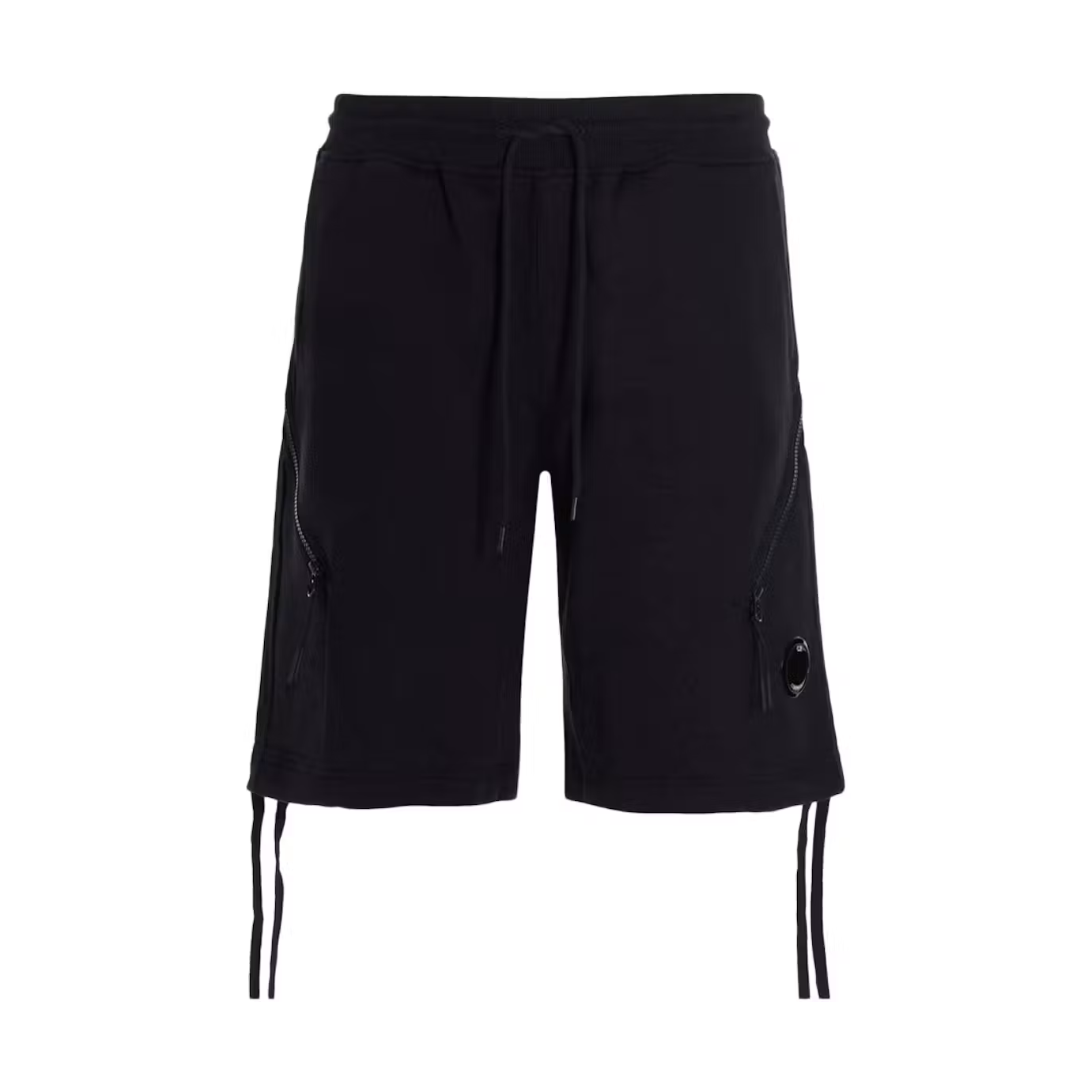 C.P. Company Diagonal Raised Fleece Drawsting Zip Detail Shorts