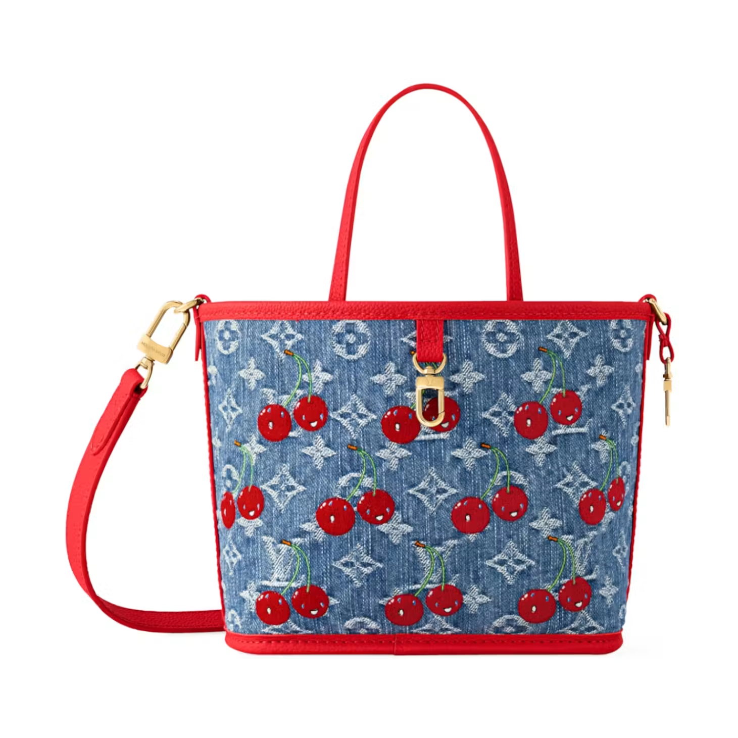 Louis Vuitton x Takashi Murakami Cherry Neverfull Inside Out BB Denim Monogram
