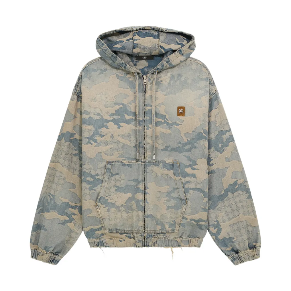 AMIRI Camo Denim Zip Hoodie