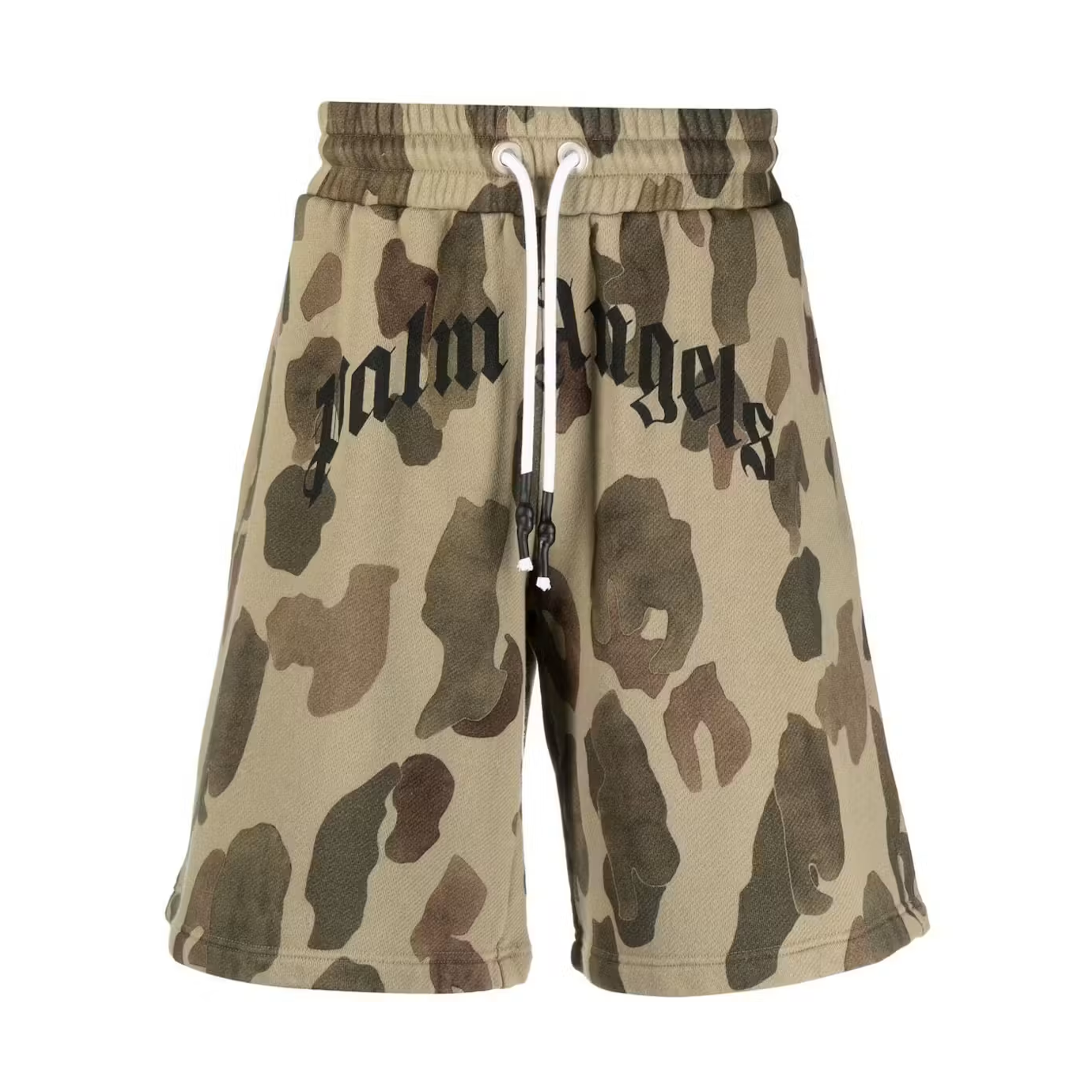 Palm Angels Camouflage Military Pattern Shorts Brown